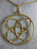 ESTATE LARGE 2.25CT DIAMOND 18KT YELLOW GOLD 3D INFINITY FLOWER CIRCULAR PENDANT