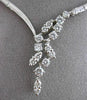 ESTATE LARGE 1.25CT DIAMOND 14KT WHITE GOLD 3D CLASSIC LEAF LARIAT NECKLACE