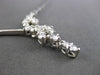 ESTATE LARGE 1.25CT DIAMOND 14KT WHITE GOLD 3D CLASSIC LEAF LARIAT NECKLACE