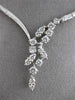 ESTATE LARGE 1.25CT DIAMOND 14KT WHITE GOLD 3D CLASSIC LEAF LARIAT NECKLACE