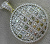 2.61CT WHITE & FANCY COLOR DIAMOND 18KT 2 TONE GOLD CRISS CROSS CIRCULAR PENDANT