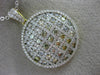 2.61CT WHITE & FANCY COLOR DIAMOND 18KT 2 TONE GOLD CRISS CROSS CIRCULAR PENDANT