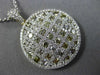 2.61CT WHITE & FANCY COLOR DIAMOND 18KT 2 TONE GOLD CRISS CROSS CIRCULAR PENDANT