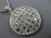 2.61CT WHITE & FANCY COLOR DIAMOND 18KT 2 TONE GOLD CRISS CROSS CIRCULAR PENDANT