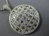 2.61CT WHITE & FANCY COLOR DIAMOND 18KT 2 TONE GOLD CRISS CROSS CIRCULAR PENDANT