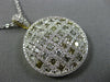 2.61CT WHITE & FANCY COLOR DIAMOND 18KT 2 TONE GOLD CRISS CROSS CIRCULAR PENDANT