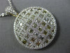 2.61CT WHITE & FANCY COLOR DIAMOND 18KT 2 TONE GOLD CRISS CROSS CIRCULAR PENDANT