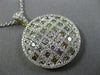 2.61CT WHITE & FANCY COLOR DIAMOND 18KT 2 TONE GOLD CRISS CROSS CIRCULAR PENDANT