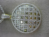 2.61CT WHITE & FANCY COLOR DIAMOND 18KT 2 TONE GOLD CRISS CROSS CIRCULAR PENDANT