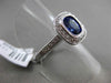 ESTATE 1.66CT DIAMOND & SAPPHIRE 14K WHITE GOLD 3D MILGRAIN HALO ENGAGEMENT RING