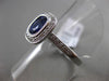 ESTATE 1.66CT DIAMOND & SAPPHIRE 14K WHITE GOLD 3D MILGRAIN HALO ENGAGEMENT RING