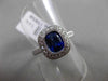 ESTATE 1.66CT DIAMOND & SAPPHIRE 14K WHITE GOLD 3D MILGRAIN HALO ENGAGEMENT RING