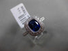 ESTATE 1.66CT DIAMOND & SAPPHIRE 14K WHITE GOLD 3D MILGRAIN HALO ENGAGEMENT RING