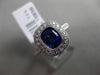 ESTATE 1.66CT DIAMOND & SAPPHIRE 14K WHITE GOLD 3D MILGRAIN HALO ENGAGEMENT RING