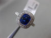 ESTATE 1.66CT DIAMOND & SAPPHIRE 14K WHITE GOLD 3D MILGRAIN HALO ENGAGEMENT RING
