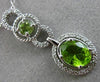ESTATE 1.97CT DIAMOND & PERIDOT 14KT WHITE GOLD 3D ROUND & OVAL FLOATING PENDANT