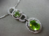 ESTATE 1.97CT DIAMOND & PERIDOT 14KT WHITE GOLD 3D ROUND & OVAL FLOATING PENDANT