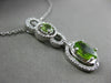 ESTATE 1.97CT DIAMOND & PERIDOT 14KT WHITE GOLD 3D ROUND & OVAL FLOATING PENDANT