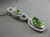 ESTATE 1.97CT DIAMOND & PERIDOT 14KT WHITE GOLD 3D ROUND & OVAL FLOATING PENDANT