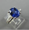 ESTATE 3.38CT DIAMOND & TANZANITE 14KT WHITE GOLD 3D OVAL ENGAGEMENT RING #25510