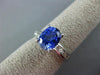 ESTATE 3.38CT DIAMOND & TANZANITE 14KT WHITE GOLD 3D OVAL ENGAGEMENT RING #25510
