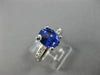 ESTATE 3.38CT DIAMOND & TANZANITE 14KT WHITE GOLD 3D OVAL ENGAGEMENT RING #25510