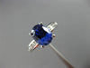 ESTATE 3.38CT DIAMOND & TANZANITE 14KT WHITE GOLD 3D OVAL ENGAGEMENT RING #25510