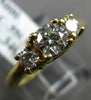ESTATE .89CT DIAMOND 14KT YELLOW GOLD 3D THREE STONE LUCIDA ENGAGEMENT RING 1034