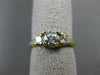 ESTATE .89CT DIAMOND 14KT YELLOW GOLD 3D THREE STONE LUCIDA ENGAGEMENT RING 1034
