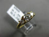 ESTATE .89CT DIAMOND 14KT YELLOW GOLD 3D THREE STONE LUCIDA ENGAGEMENT RING 1034