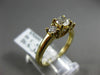 ESTATE .89CT DIAMOND 14KT YELLOW GOLD 3D THREE STONE LUCIDA ENGAGEMENT RING 1034