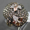 ESTATE 1.90CT FANCY YELLOW DIAMOND 14KT ROSE GOLD 3D RECTANGULAR FLOWER RING