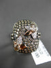 ESTATE 1.90CT FANCY YELLOW DIAMOND 14KT ROSE GOLD 3D RECTANGULAR FLOWER RING