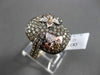 ESTATE 1.90CT FANCY YELLOW DIAMOND 14KT ROSE GOLD 3D RECTANGULAR FLOWER RING