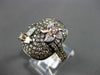ESTATE 1.90CT FANCY YELLOW DIAMOND 14KT ROSE GOLD 3D RECTANGULAR FLOWER RING