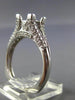 ESTATE .70CT DIAMOND 14K WHITE GOLD 4 PRONG PAVE SEMI MOUNT ENGAGEMENT RING 1147