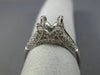 ESTATE .70CT DIAMOND 14K WHITE GOLD 4 PRONG PAVE SEMI MOUNT ENGAGEMENT RING 1147