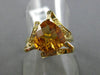 ESTATE LARGE 2.87CT DIAMOND & AAA CITRINE 14KT YELLOW GOLD 3D TRILLION FUN RING
