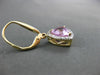 ESTATE 3.13CT ROUND DIAMOND & TRILLION KUNZITE 14KT YELLOW GOLD HANGING EARRINGS
