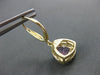 ESTATE 3.13CT ROUND DIAMOND & TRILLION KUNZITE 14KT YELLOW GOLD HANGING EARRINGS