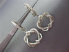 ESTATE .33CT DIAMOND 14K WHITE GOLD 3D DOUBLE HEART LOVE HUGGIE HANGING EARRINGS