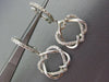 ESTATE .33CT DIAMOND 14K WHITE GOLD 3D DOUBLE HEART LOVE HUGGIE HANGING EARRINGS