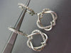 ESTATE .33CT DIAMOND 14K WHITE GOLD 3D DOUBLE HEART LOVE HUGGIE HANGING EARRINGS
