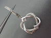 ESTATE .33CT DIAMOND 14K WHITE GOLD 3D DOUBLE HEART LOVE HUGGIE HANGING EARRINGS