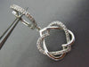 ESTATE .33CT DIAMOND 14K WHITE GOLD 3D DOUBLE HEART LOVE HUGGIE HANGING EARRINGS