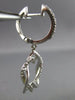 ESTATE .33CT DIAMOND 14K WHITE GOLD 3D DOUBLE HEART LOVE HUGGIE HANGING EARRINGS