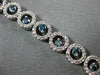 WIDE 3.22CT WHITE & BLUE DIAMOND 14KT WHITE GOLD CIRCULAR ETOILE TENNIS BRACELET