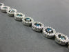 WIDE 3.22CT WHITE & BLUE DIAMOND 14KT WHITE GOLD CIRCULAR ETOILE TENNIS BRACELET