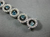 WIDE 3.22CT WHITE & BLUE DIAMOND 14KT WHITE GOLD CIRCULAR ETOILE TENNIS BRACELET