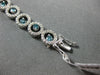 WIDE 3.22CT WHITE & BLUE DIAMOND 14KT WHITE GOLD CIRCULAR ETOILE TENNIS BRACELET